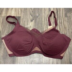 Honeylove Crossover Wireless Mesh Bra Color Fig Size Large